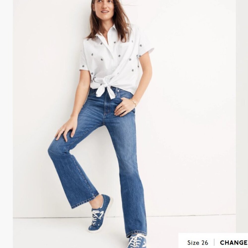Madewell Rigid Flare High Rise Jeans in Delaford Wash Sz 30